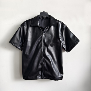 Camicie da <span class=keywords><strong>uomo</strong></span> OEM taglie forti, traspiranti, in ecopelle, stile casual, con colletto a risvolto, antipiega, e pantaloncini per l'estate - Product Image 3