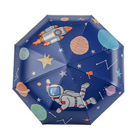 Nouvel Parapluie Enfant Entièrement Automatique à Trois Plis, Design Mignon de Dessin Animé, Protection Solaire et Contre la Pluie pour Élèves du Primaire