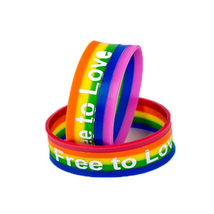 Six- Colour Silicone Wristband Rainbow Wristlet LGBT Pride Series Gay Love Is Love PVC <strong>Lesbian</strong> Rubber Wrist Bands for <strong>Gift</strong> - Product Image 3
