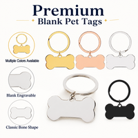 Blanko Haustier-ID-Anhänger aus Edelstahl in Gold, Roségold, Silber, Schwarz, Spiegelpoliert, Lasergravur, Hunde- und Katzen-Schlüsselanhänger, DIY, Kostenlose Muster