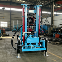 Machine de forage de puits d'eau diesel portable sur roues, 35 CV, double cylindre, 200 m de profondeur