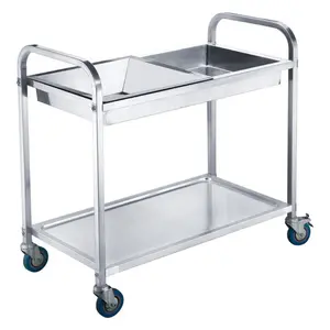 Commerciale In Acciaio Inox Alimentare Carrello di Servizio Ciotola Piatto Collezione Carrello Per Il Ristorante