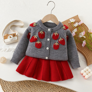 All'ingrosso maglione da ragazza autunno inverno nuovo stile vestito a maglia da ragazza a maniche lunghe Cardigan vestiti per bambini - Product Image 2