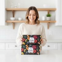 Boîtes en carton pliables personnalisées faciles à fabriquer, imprimées en couleur, avec pelliculage mat, pour kit de fabrication de gin, emballage cadeau
