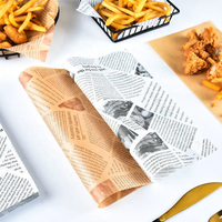 Papier d'emballage biodégradable enduit de PE résistant à la graisse de qualité alimentaire pour l'emballage de collations, de hamburgers, de pain et de biscuits, impression de logo personnalisée