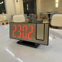 Réveil numérique à projection LED avec affichage de la température et de l'heure, horloge de bureau pour chambre à coucher et salon