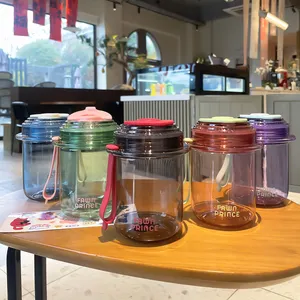 New Arrival Double Drinking Glass Water Bottle Silicone Straw And PP Lid Water Bottle
