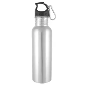 BPA ฟรี 750ML 18/8 ขวดน้ํากีฬาสแตนเลสสไตล์คลาสสิกพร้อมปากกว้าง Carabiner ตะขอฝาปิดสําหรับดื่ม