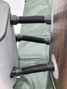 Bain à remous <span class=keywords><strong>gonflable</strong></span> rond en PVC DWF de qualité supérieure, texture bois, étanche, pour extérieur, jardin, spa à bulles portable pour la relaxation familiale - Product Image 6