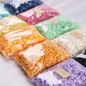 Lafite cỏ Raffia 100g hộp giấy vụn và quà tặng phụ màu hộp giấy phụ xốp màu cắt giấy vụn Raffia - Product Image 5