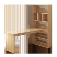 Bureau d'angle en bois de luxe avec bibliothèque intégrée, design moderne et luxueux pour la maison, la chambre à coucher, l'utilisation d'ordinateurs, le rangement de livres