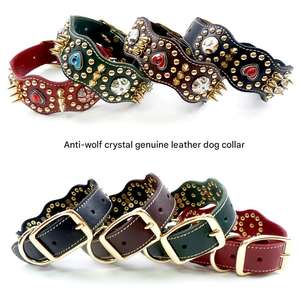 <span class=keywords><strong>Collar</strong></span> de perro de cuero estilo punk con picos y tachuelas decorativas <span class=keywords><strong>Collar</strong></span> de perro de identificación y protección de mascotas con personalidad - Product Image 2