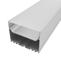 Perfil de Iluminación LED de Aluminio Anodizado Serie D100 6000 con Difusor Blanco para Sistemas de Suspensión en Oficinas