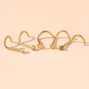 Getta 2025 Fine Body Jewelry Anneau de nez en or ASTM-F136 titane hypoallergénique <span class=keywords><strong>Goujon</strong></span> de nez creux pour mariage fiançailles fête - Product Image 2