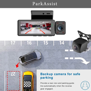 4K 3 ống kính Wifi Dashcam 3 kênh Dash <span class=keywords><strong>Camera</strong></span> phía trước inisde và phía sau 4K WIFI ứng dụng miễn phí Hỗ trợ GPS 3.16 inch bảng điều khiển DVR 4k - Product Image 4