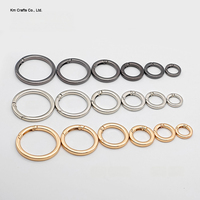 Lot de mousquetons ronds à ressort plat de 20 mm à 48 mm, anneaux en O, crochets à pression, boucles, porte-clés, accessoires de fabrication de sacs à main