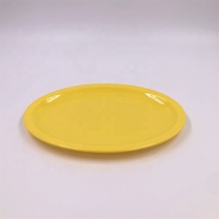 Assiettes ovales en mélamine de couleur jaune écologiques de haute qualité, vaisselle en plastique en gros pour les occasions de camping