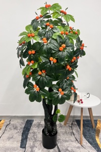 36 feuilles Pachira Macrocarpa Double <span class=keywords><strong>Dragon</strong></span> échantillon personnalisation Simulation artificielle plante décorative <span class=keywords><strong>arbre</strong></span> à fruits - Product Image 2