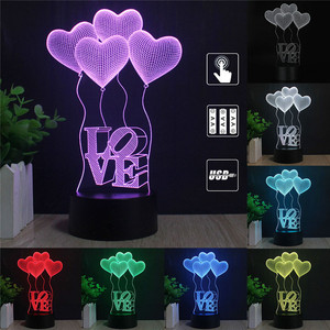 Regalo de San Valentín te amo <span class=keywords><strong>dulce</strong></span> amante corazón noche ilusión 3D amor rgb boda luz de <span class=keywords><strong>la</strong></span> noche para decoración de fiesta - Product Image 2
