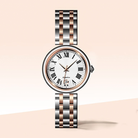 Montre en verre de quartz de style moderne, blocs de couleur, affichage de la date en acier inoxydable, luxe, mode, polyvalente, emballage cadeau pour femme