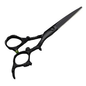 กรรไกรตัดผมสีดำ 6.0 นิ้ว สแตนเลสสตีล ปลายทู่ ด้ามยาว สำหรับตัดผมเสริมสวย - Product Image 2