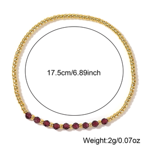 Braccialetto Delicato Fatto a Mano con Perline di Vetro <span class=keywords><strong>e</strong></span> Frammenti di Pietra Naturale, Sottile <span class=keywords><strong>e</strong></span> Impilabile, Gioiello da Polso per Donna, Moda all'Ingrosso - Product Image 5