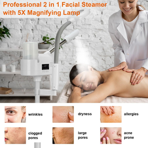 Vapeur faciale professionnelle pour salon de beauté et spa, 2 en 1, ionique électrique, ozone, avec lumière grossissante, haute fréquence - Product Image 6