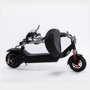 Electric Scooter 8 Inch Air Tire Folding With Seat Led Light Portable Unisex - Product Image 4