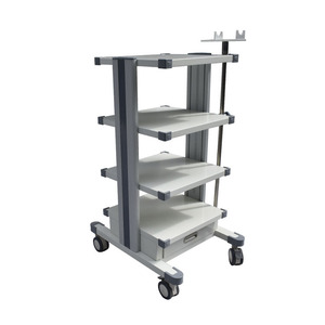 Chariot d'endoscopie, chariot de travail laparoscopique RT-045T-3999, chariot silencieux à 4 niveaux, roulettes de 100 mm, main courante fixe, usage hospitalier - Product Image 5