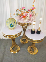 Offre Spéciale Or En Acier Inoxydable Support de Gâteau Rond Ensemble de Table Pour La Décoration De Mariage