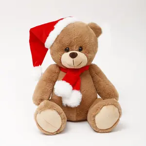厂家价格批发可爱定制圣诞礼物毛绒动物灰色泰迪熊毛绒玩具