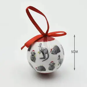 Bola de Natal de plástico para decoração de festas de aniversário, decoração de Natal de alta qualidade com desenho animal e ornamentos de Natal