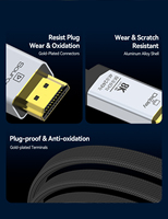 Câble HDMI 2.1 8K à fibre optique, conception plate, conducteur, gaine PVC noire, mâle-mâle, pour ordinateur portable, caméra, ordinateur, moniteur HDTV
