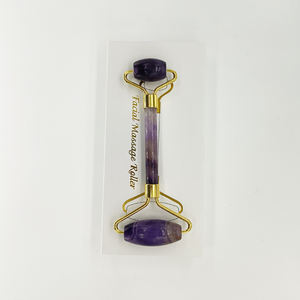 Rodillo Facial de Amatista Antienvejecimiento, Rodillo de Masaje Facial Natural de Doble Cabeza - Product Image 5