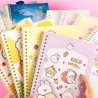 Carnet à spirale de dessin animé créatif mignon étudiant coréen bloc-notes journal taille A5 couverture rigide ultra-épaisse petite couverture en cuir frais