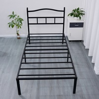 Tête de lit minimaliste moderne en fer forgé, emballage en carton perforé, cadre en acier, pour lit simple de chambre à coucher, transfrontalier