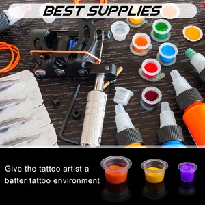 100pcs S M L Disposable Tattoo Ink Cups Clear Plastic Pigment <b>Holder</b> Container Caps for PMU <b>Makeup</b> - Product Image 3