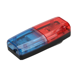 Luce di Segnalazione <span class=keywords><strong>a</strong></span> LED Ricaricabile con Clip per Spalla, Impermeabile IP68, Lampeggiante Rosso e Blu, Realizzata in Plastica Resistente - Product Image 1