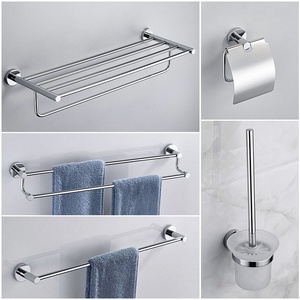 Juego de <span class=keywords><strong>Accesorios</strong></span> de <span class=keywords><strong>Baño</strong></span> Sencillos, Toallero, Estante de Almacenamiento Montado en la Pared <span class=keywords><strong>Sin</strong></span> Perforaciones - Product Image 3