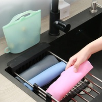 Sans Bpa Étanche De Qualité Alimentaire Frais Conservation Économiseur Congélateur Sandwich Fermeture À Glissière Scellant Réutilisable Silicone Alimentaire Sac De Stockage