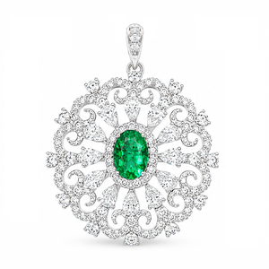 Pendentif de fiançailles en argent 925 avec zircon et pierres précieuses cultivées UM Jewelry, idéal pour un usage quotidien ou comme cadeau d'anniversaire de mariage - Product Image 1