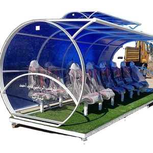 Banc de Remplacement Portable à <span class=keywords><strong>2</strong></span> Rangs pour Stade, Abri pour Équipe de Football - Product Image 1