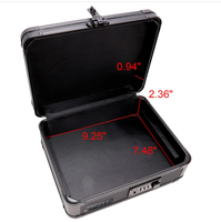 Coffret à monnaie en aluminium avec tiroir pour billets et pièces, serrure à combinaison, 8,5 x 4 x 10 pouces, noir tactique