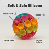Balle sensorielle LED lumineuse en silicone à ventouse scintillante pour enfants, jouet anti-stress unisexe à partir de 5 ans, idéal pour les fêtes