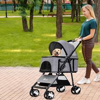 Détachable 3-en-1 Multifonction Chien Chat Pliable Pet Puppy Poussette Transporteur pour Moyens Petits Chiens Chats