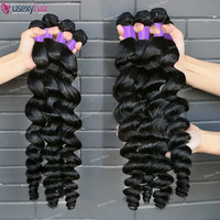 Extensiones de cabello humano natural de onda suelta de cabello camboyano natural Super doble dibujado de Vietnam Proveedor de extensiones de cabello Virgen sin procesar crudo