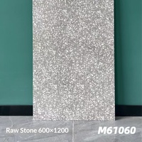 Carreaux de sol en céramique polie à haut brillant 600x1200mm Série Terrazzo, Style Luxe Léger pour Salon Cuisine Salle de Bain