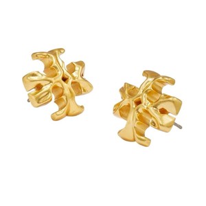 Đơn Giản Và Thanh Lịch Tinh Tế Mạ 18K Vàng Đôi T Matte Kim Loại Bông Tai Chữ Thập Stereo Logo Tai Clip Bông Tai - Product Image 2