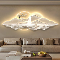 Nouveau salon peinture décorative moderne luxe fond tenture murale Animal paysage peintures murales Art mural avec lumière LED