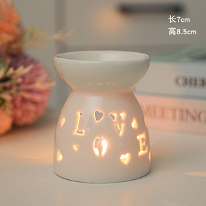 Wholesale White <b>Ceramic</b> Burner Candle Essential Oil Aromatherapy <b>Diffuser</b> Hollow Heating Stove Middle East Home Decor Ornament - Product Image 3
